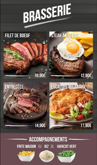 Carte et menu de Food station à Mantes la Ville — Brasserie et accompagnements