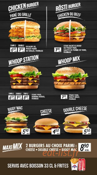 Carte et menu de Food station à Mantes la Ville — Les burgers
