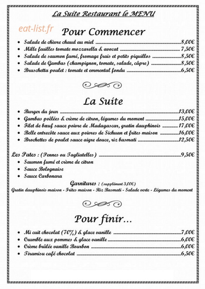La Suite — carte page 1