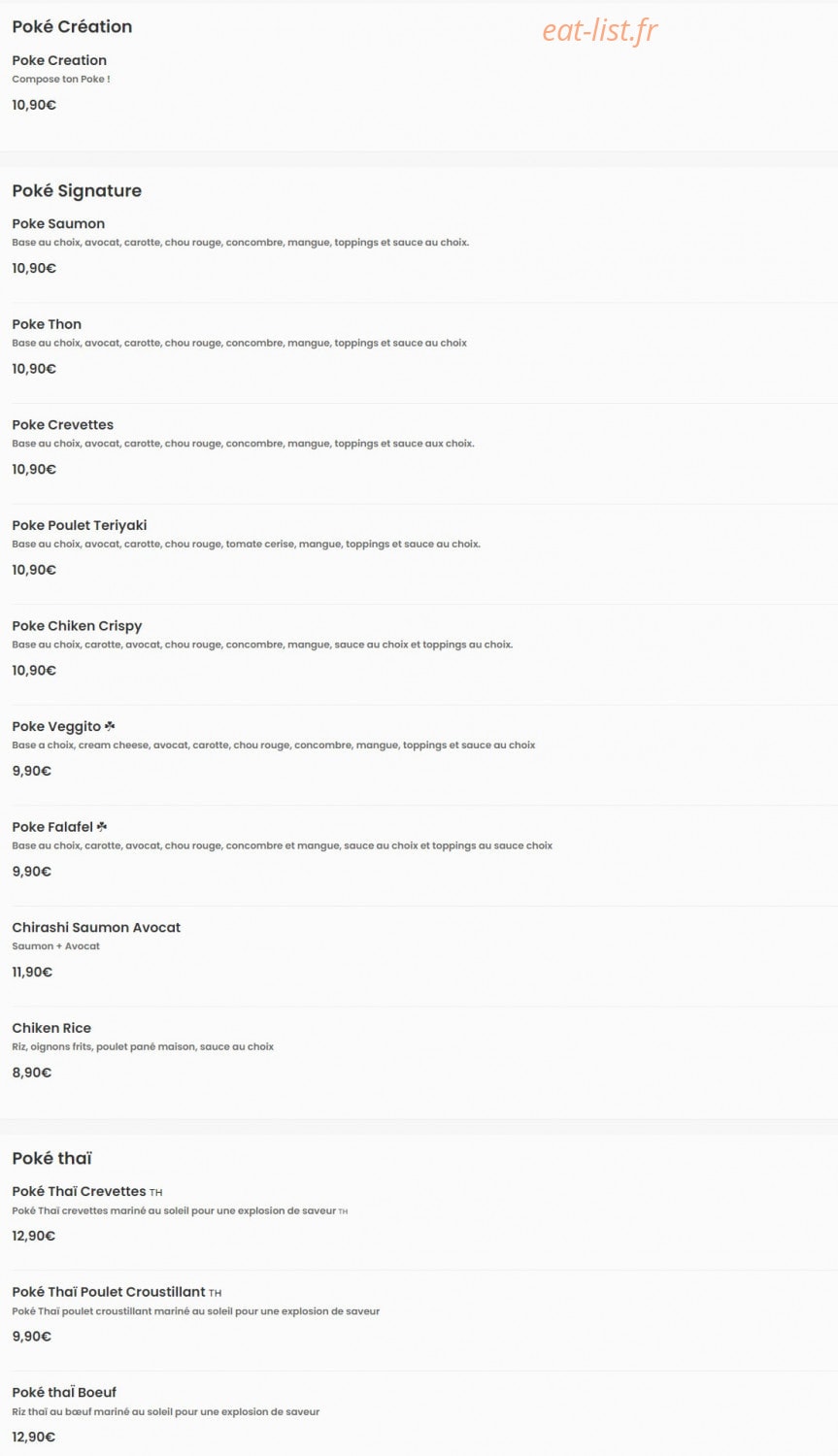 Mon Poké — carte page 2