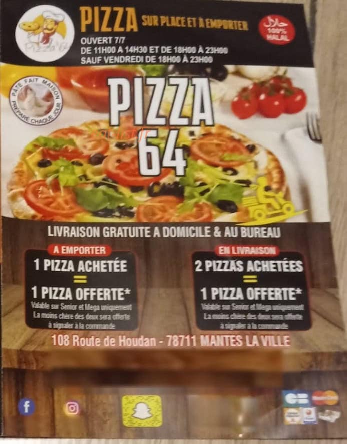 Pizza 64 — carte page 1