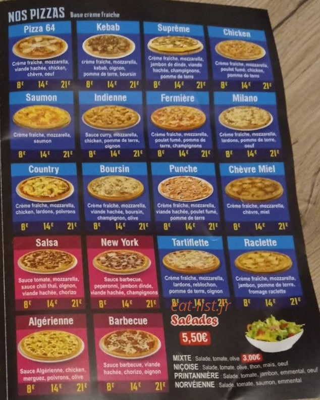 Pizza 64 — carte page 3