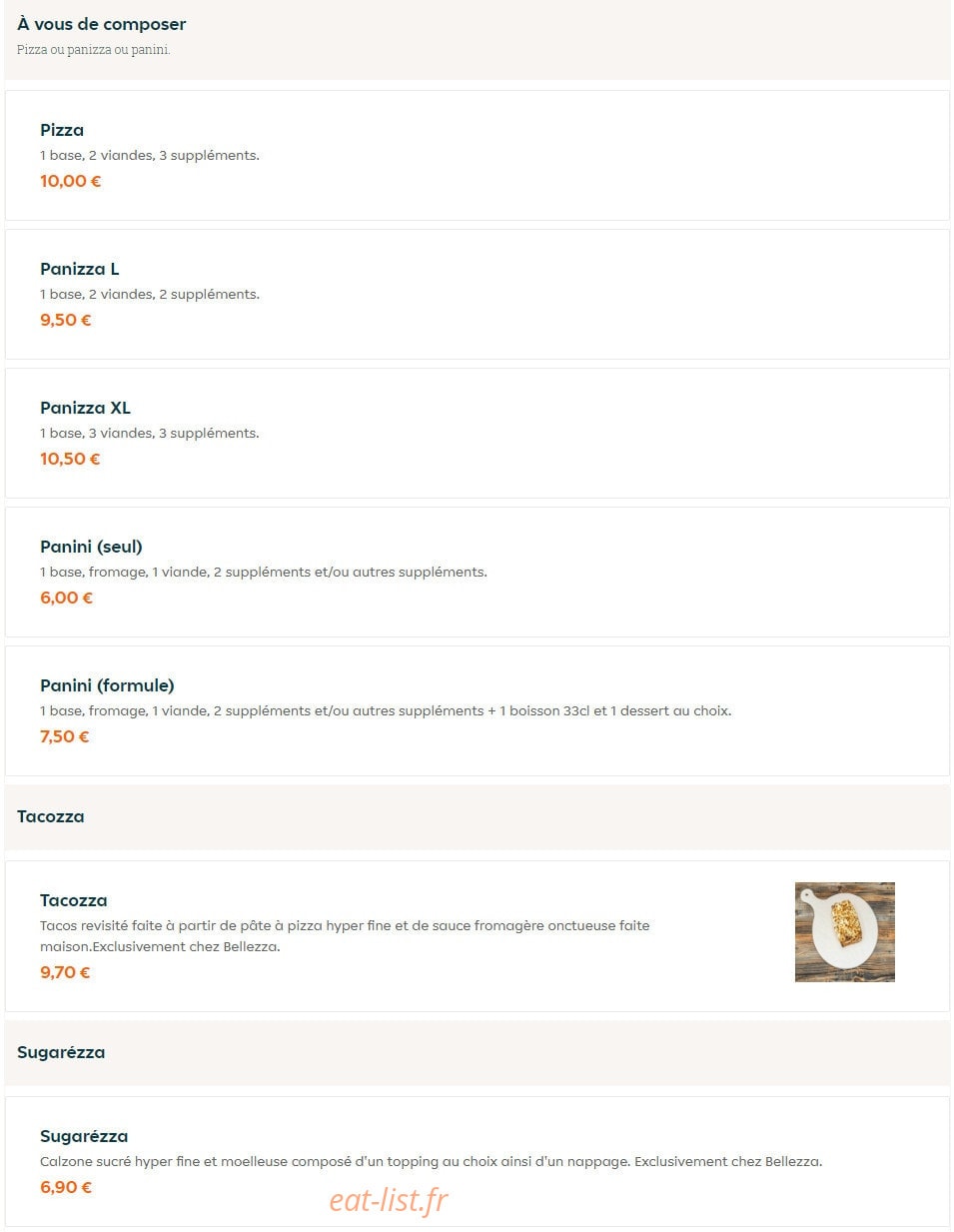 Pizza Bellezza — carte page 6