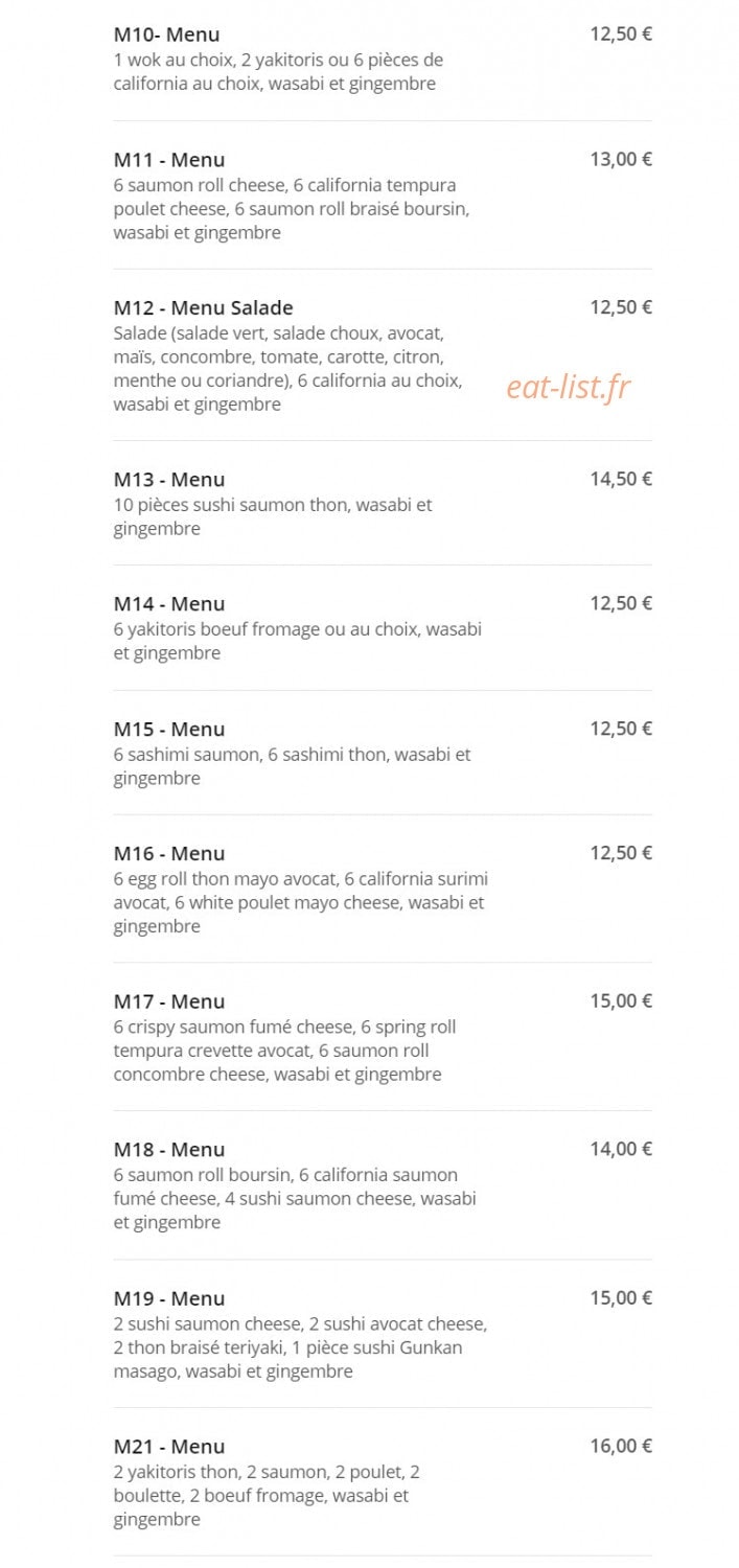 Wok Sushi Thai — carte page 2