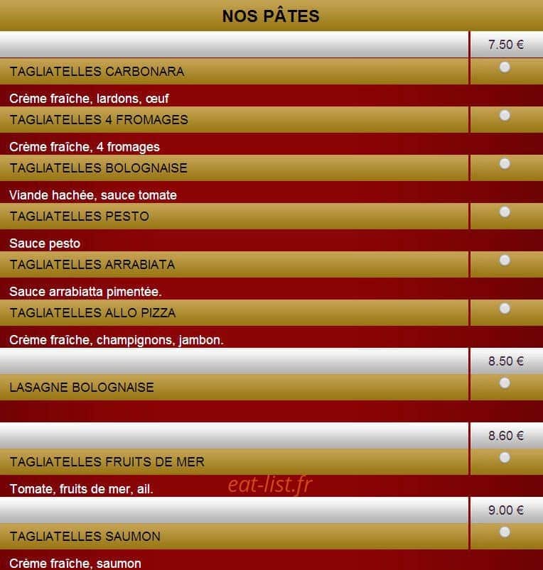 Allo Pizza Plus — carte page 5