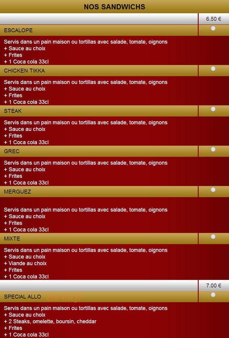 Allo Pizza Plus — carte page 9