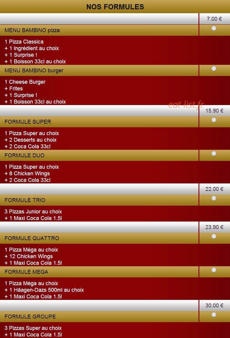 Allo Pizza Plus — carte page 3