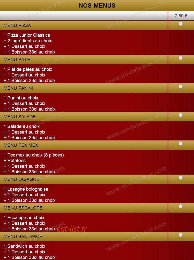 Allo Pizza Plus — carte page 4