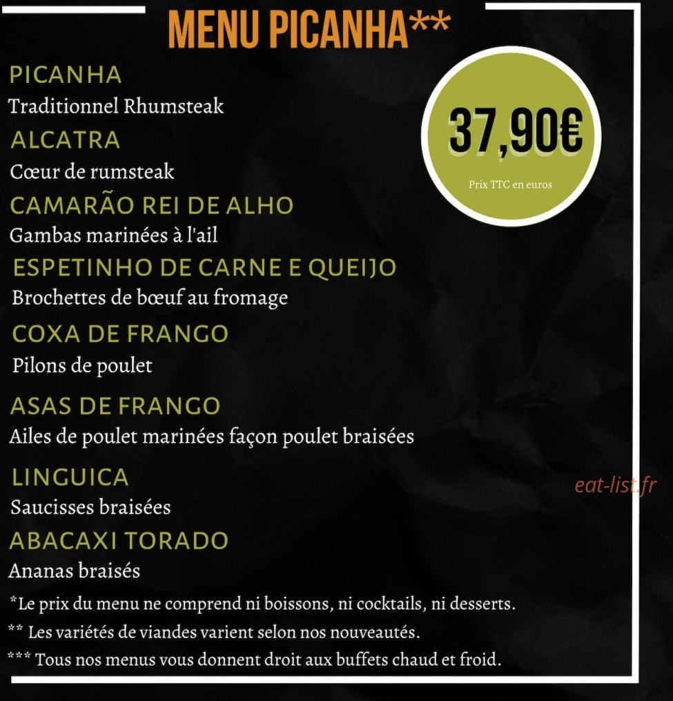 Caju  Grill — carte page 3