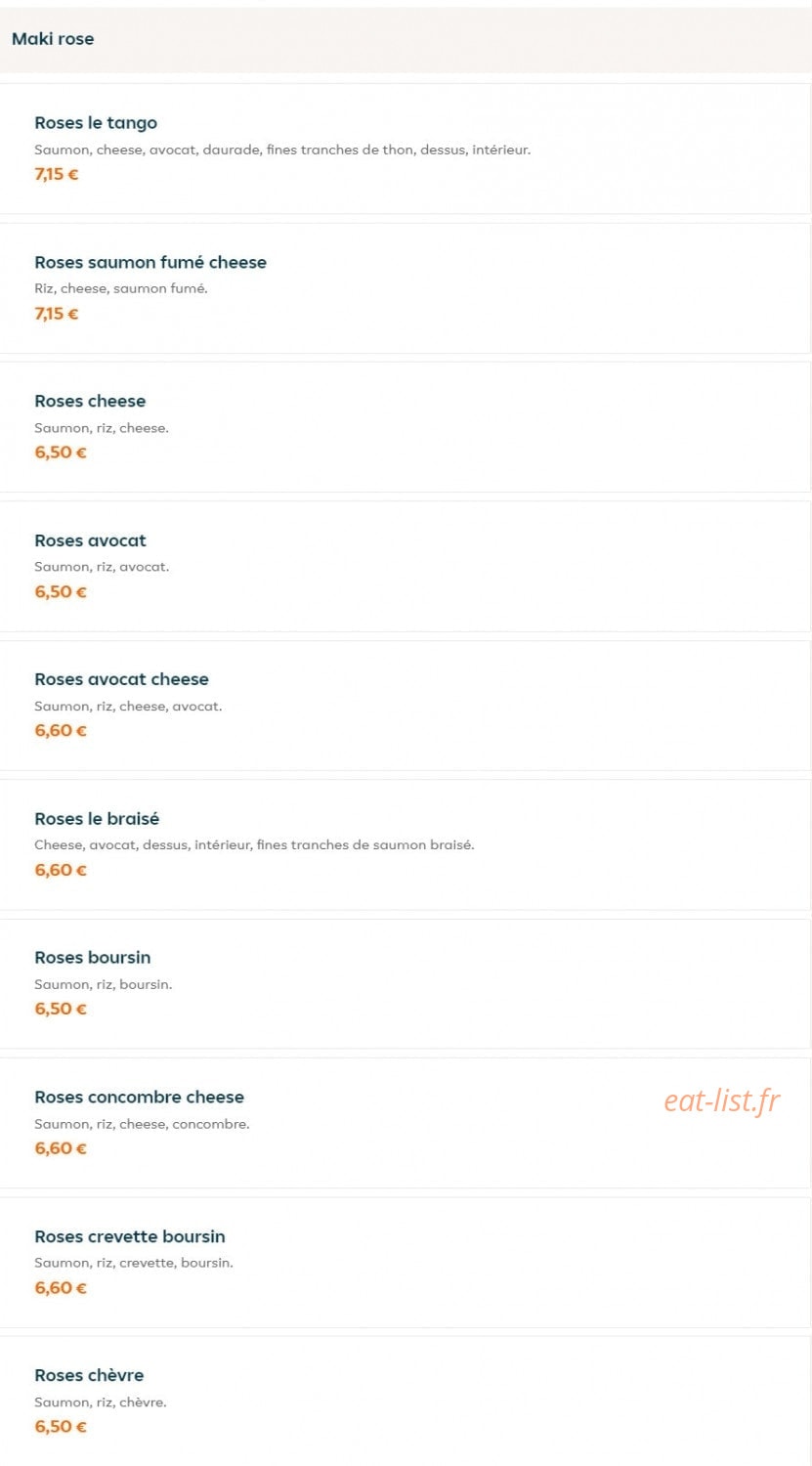 Fresh Lounge Sushi — carte page 15
