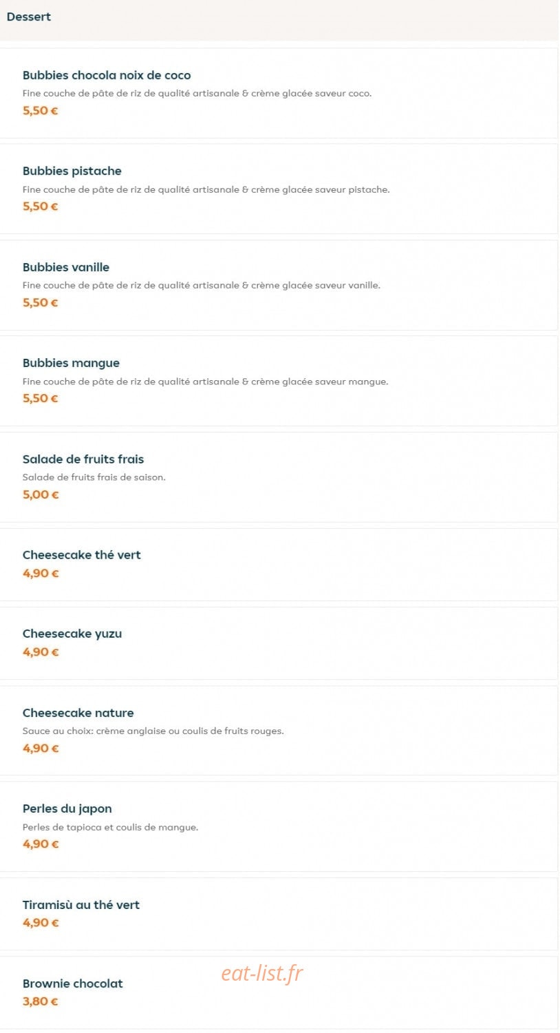 Fresh Lounge Sushi — carte page 30