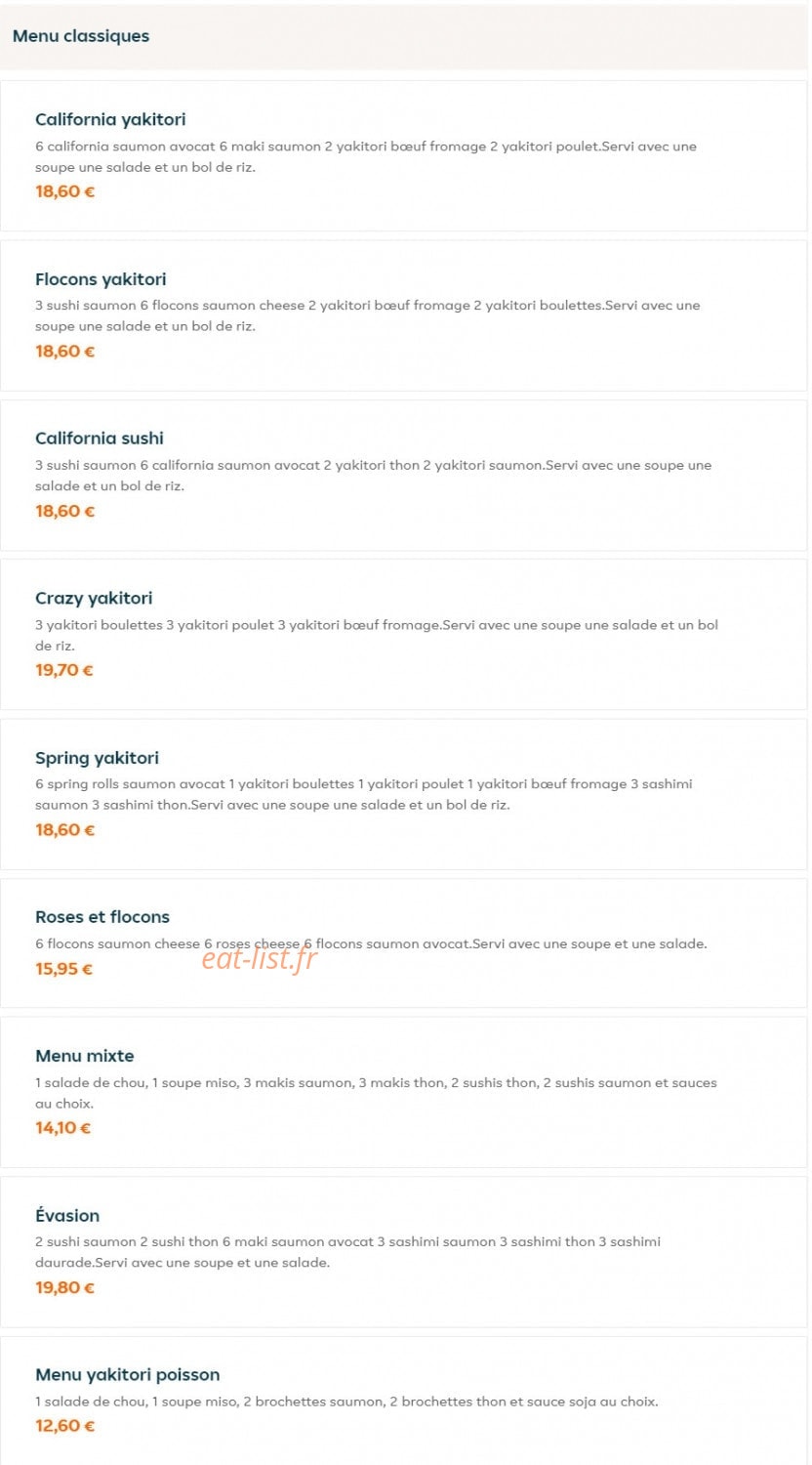 Fresh Lounge Sushi — carte page 26
