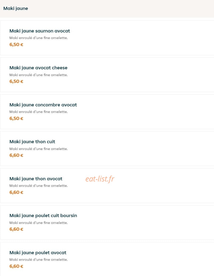 Fresh Lounge Sushi — carte page 19