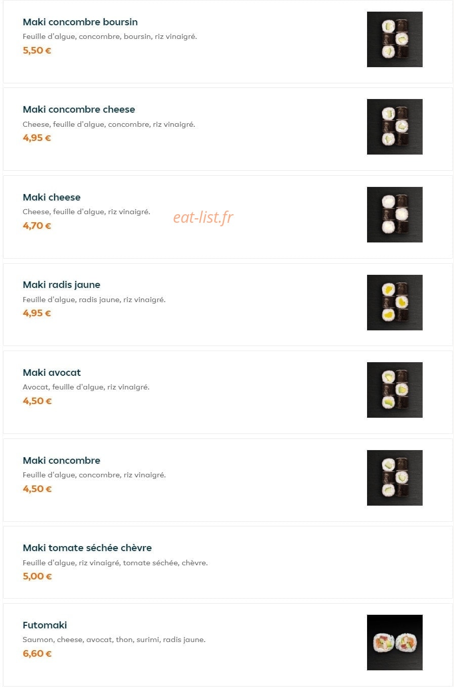 Fresh Lounge Sushi — carte page 9