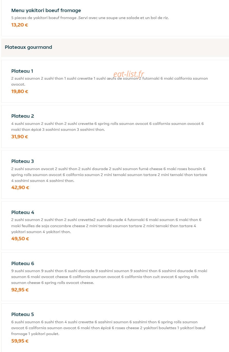 Fresh Lounge Sushi — carte page 29