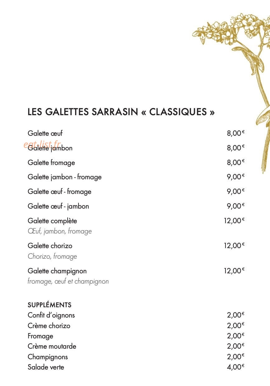 La Crêperie de Gally — carte page 3