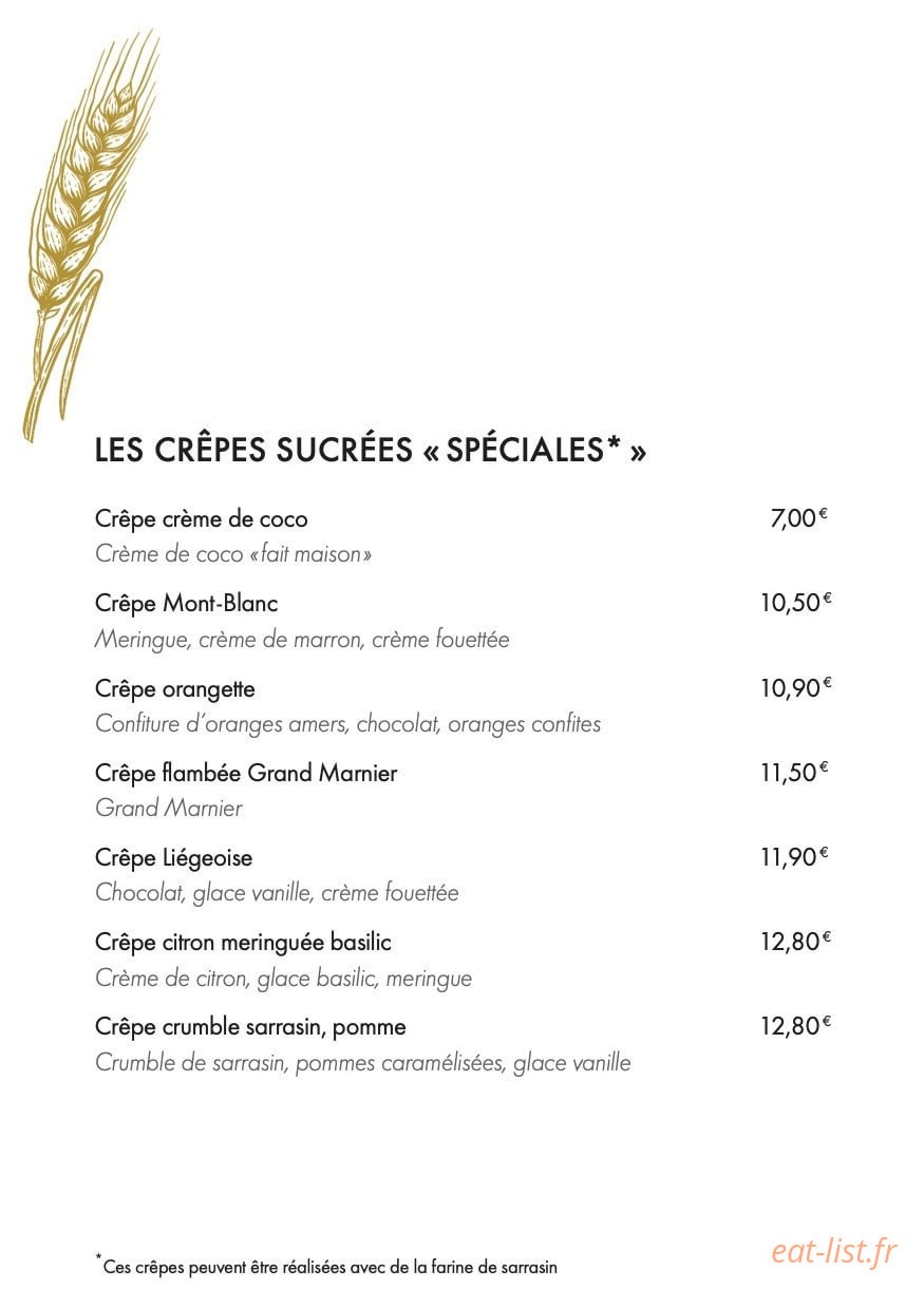 La Crêperie de Gally — carte page 6