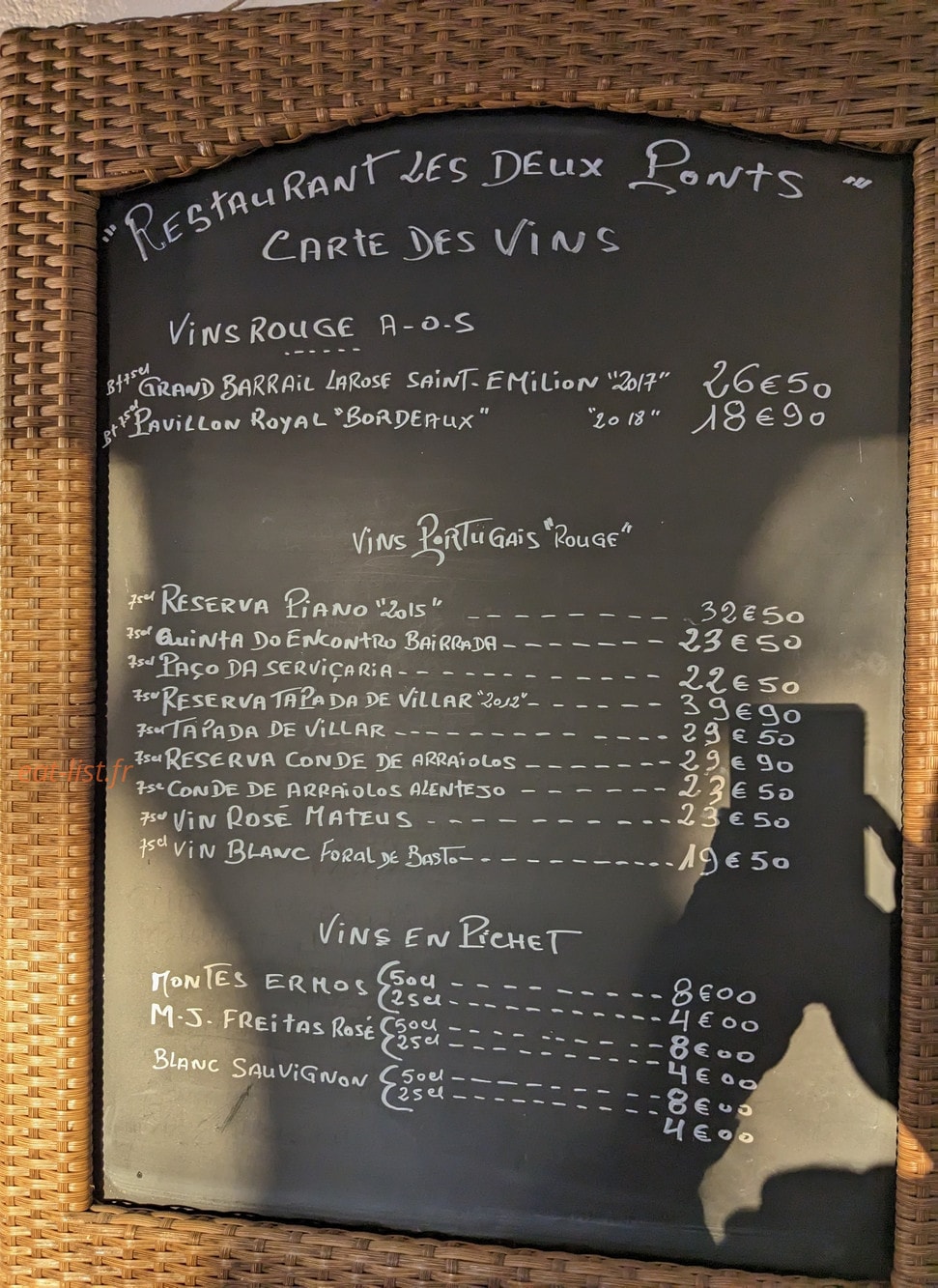 Le Bistrot des Deux Ponts — carte page 1