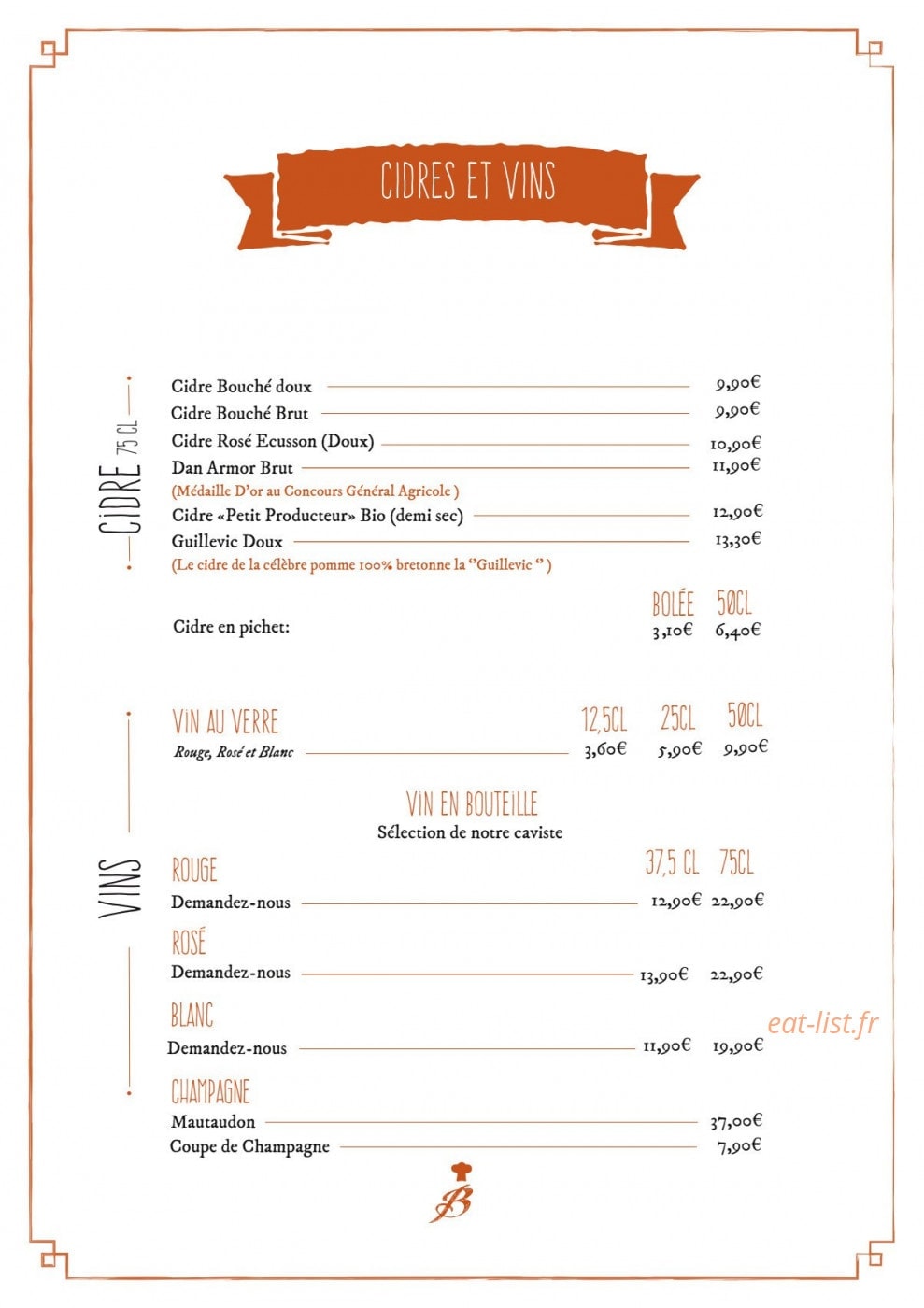 Le Comptoir Breto — carte page 4