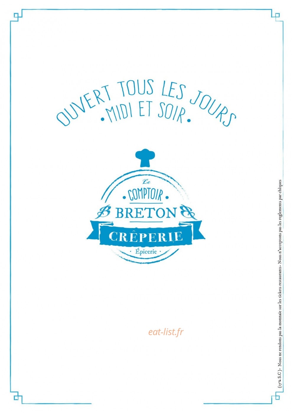 Le Comptoir Breto — carte page 1
