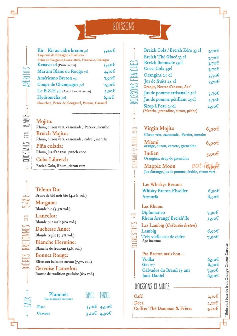 Le Comptoir Breto — carte page 6