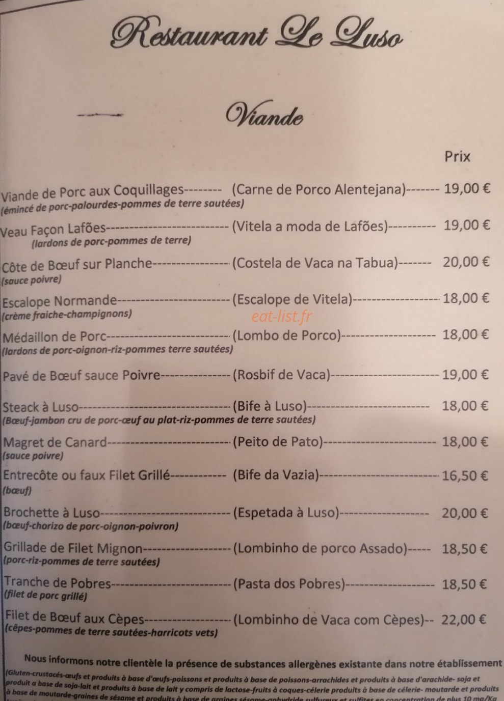 Le Luso — carte page 1