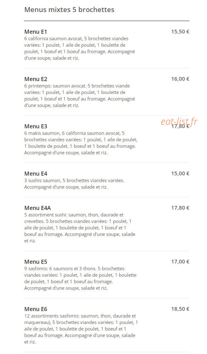 Mak Sushi — carte page 7