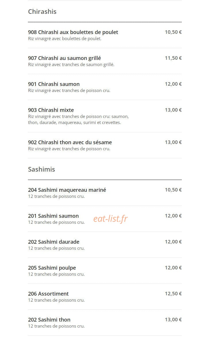 Mak Sushi — carte page 11