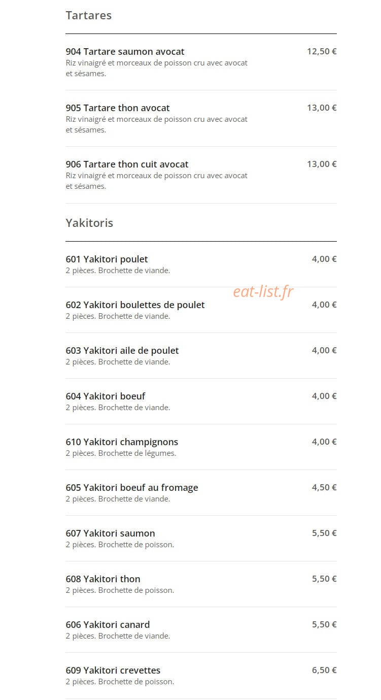 Mak Sushi — carte page 19