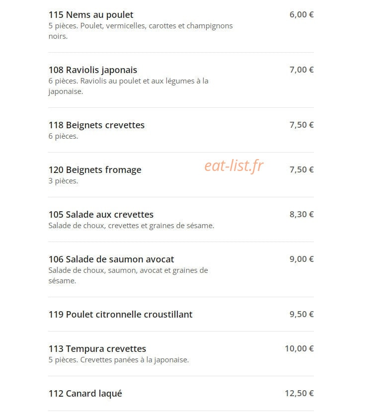 Mak Sushi — carte page 21