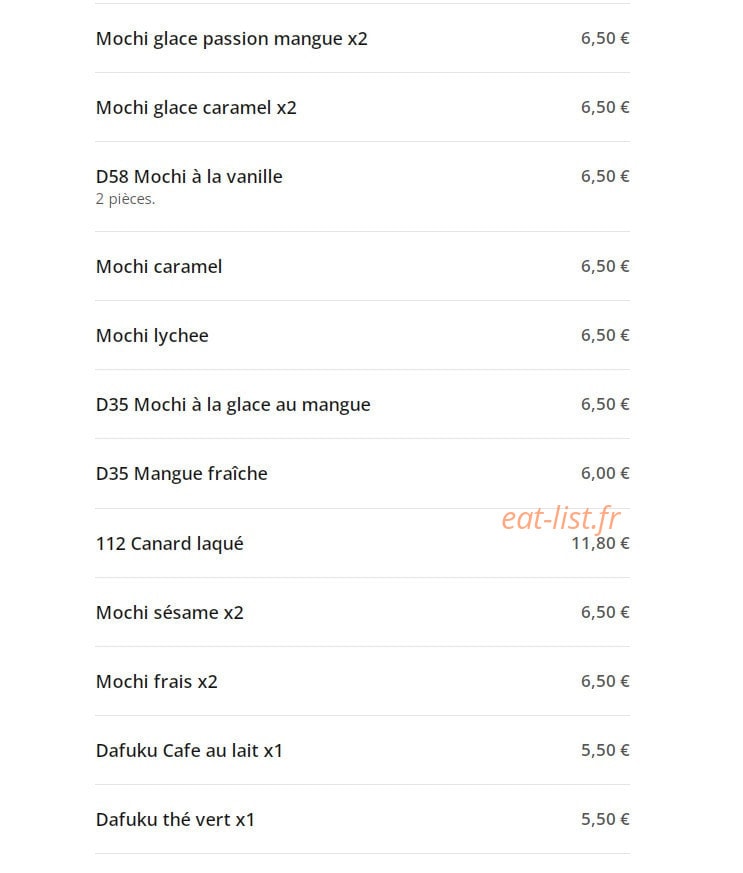 Mak Sushi — carte page 23