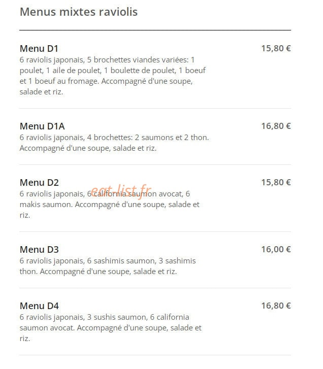 Mak Sushi — carte page 5