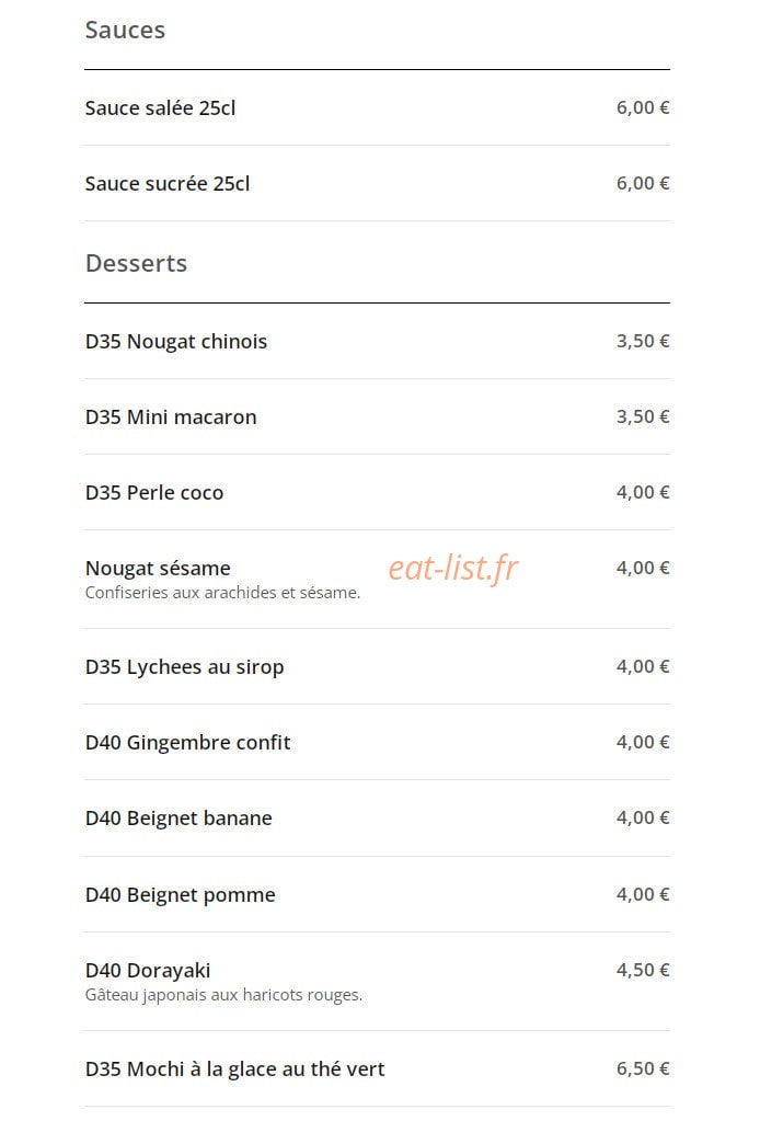 Mak Sushi — carte page 22
