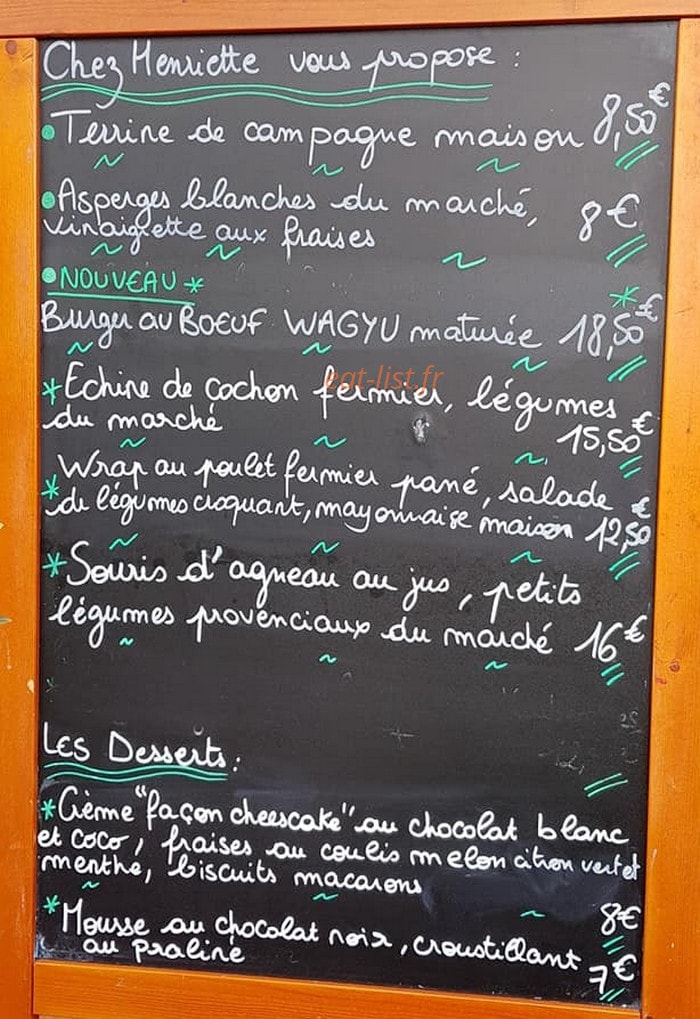 Chez Henriette — carte page 2
