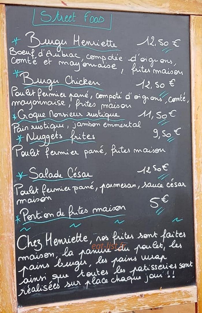 Chez Henriette — carte page 1