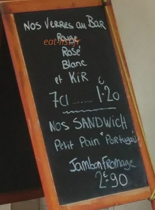 Chez Tony — carte page 1