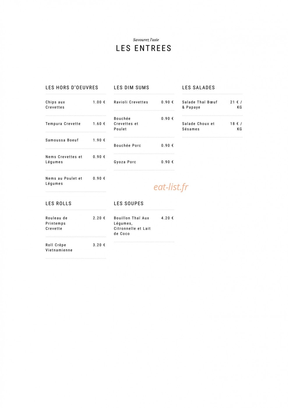 Le Shiso — carte page 1