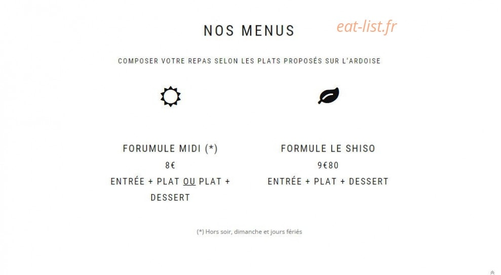 Le Shiso — carte page 4