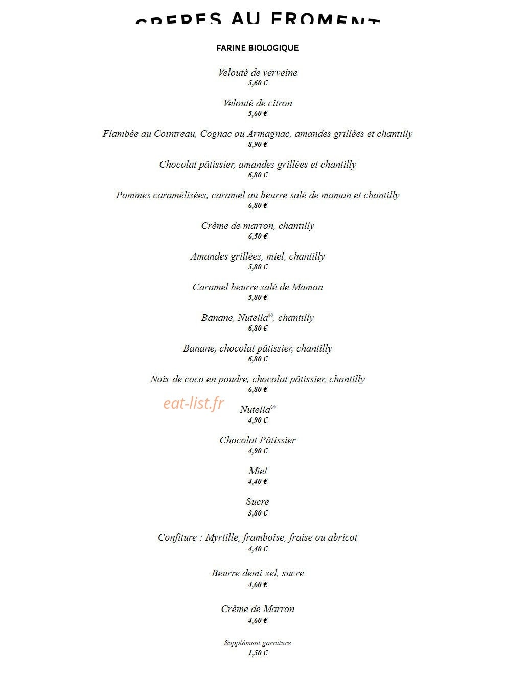 Les crêpes à Maman — carte page 4