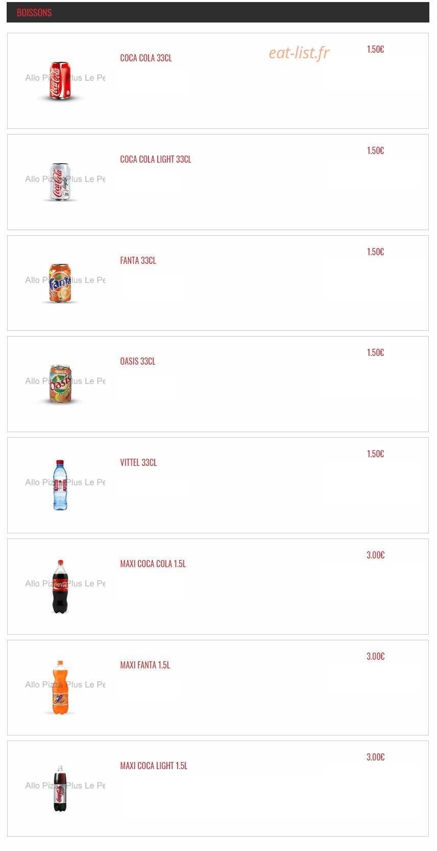 Allo Pizza Plus 78 — carte page 17