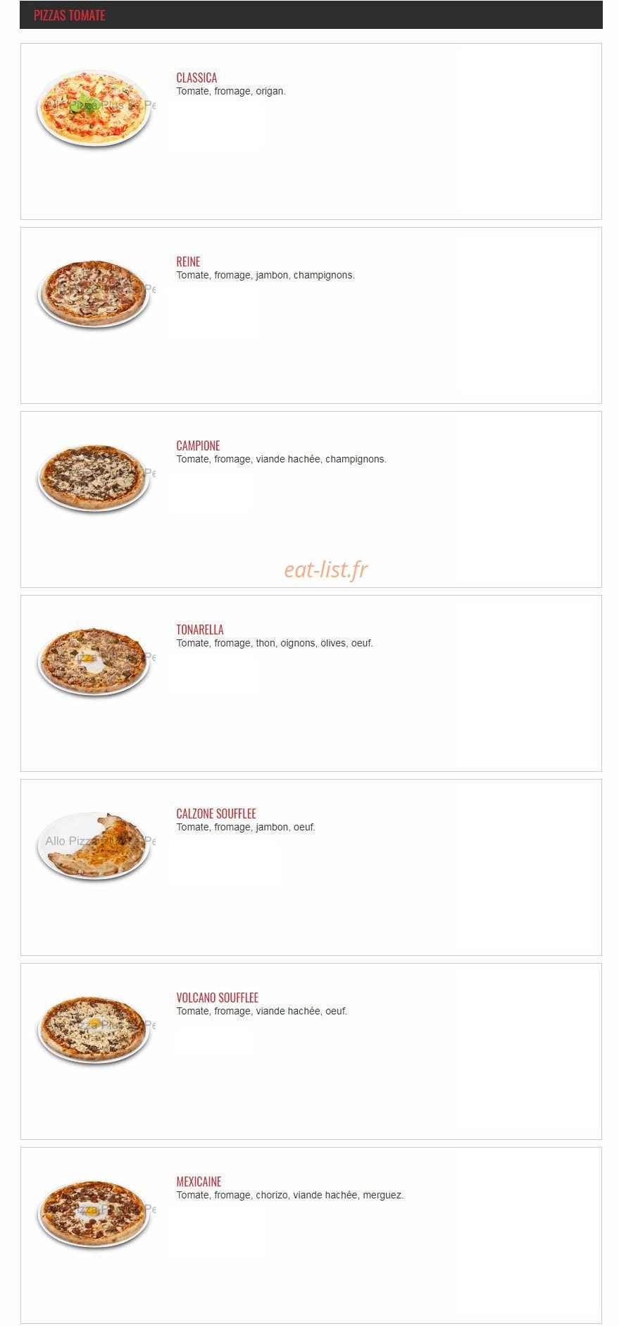 Allo Pizza Plus 78 — carte page 8