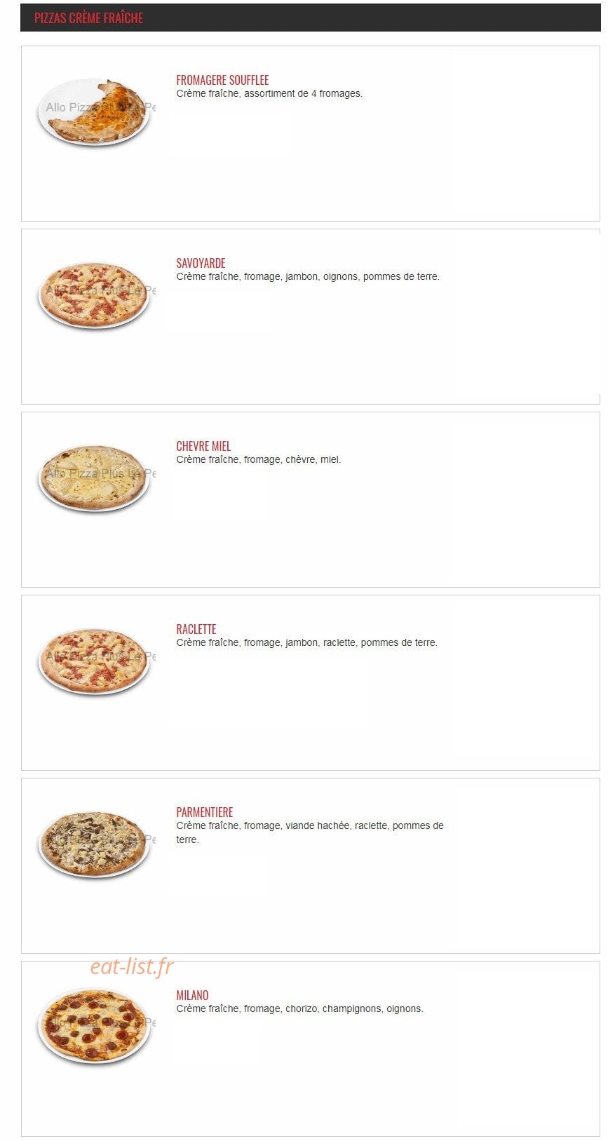 Allo Pizza Plus 78 — carte page 2