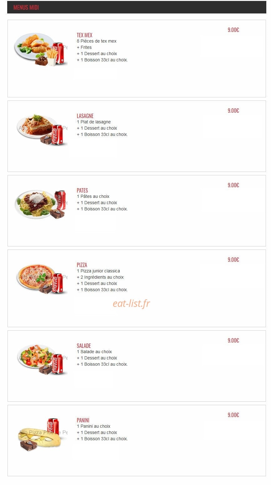 Allo Pizza Plus 78 — carte page 6