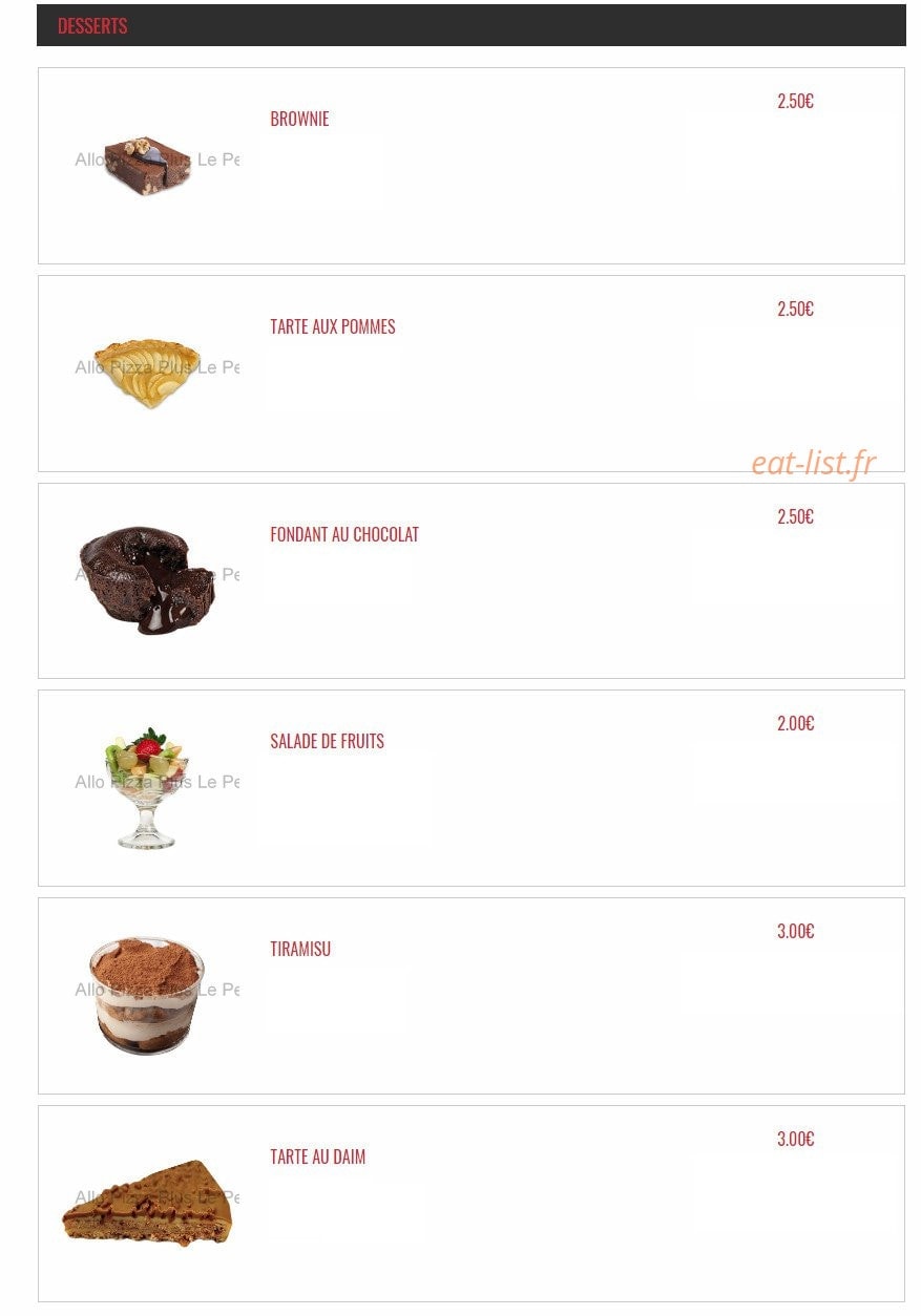 Allo Pizza Plus 78 — carte page 15