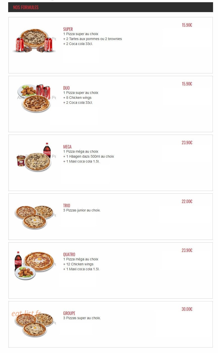 Allo Pizza Plus 78 — carte page 1
