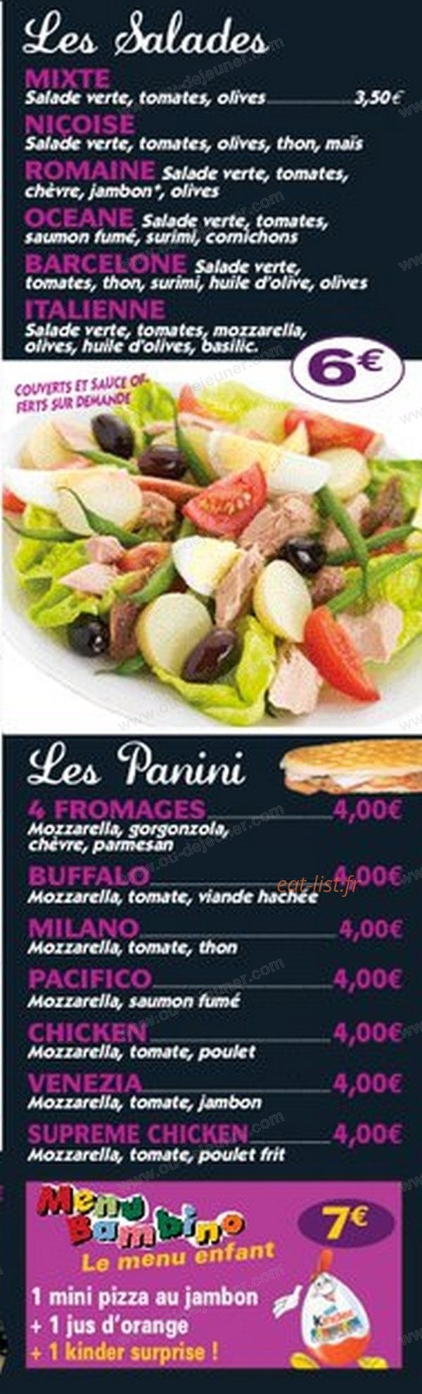 Bella Pizza — carte page 4
