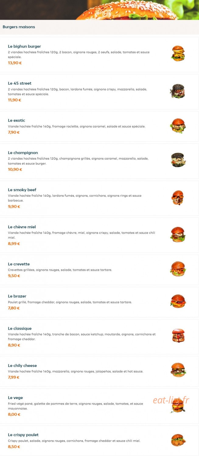 Burger 45 Street — carte page 4
