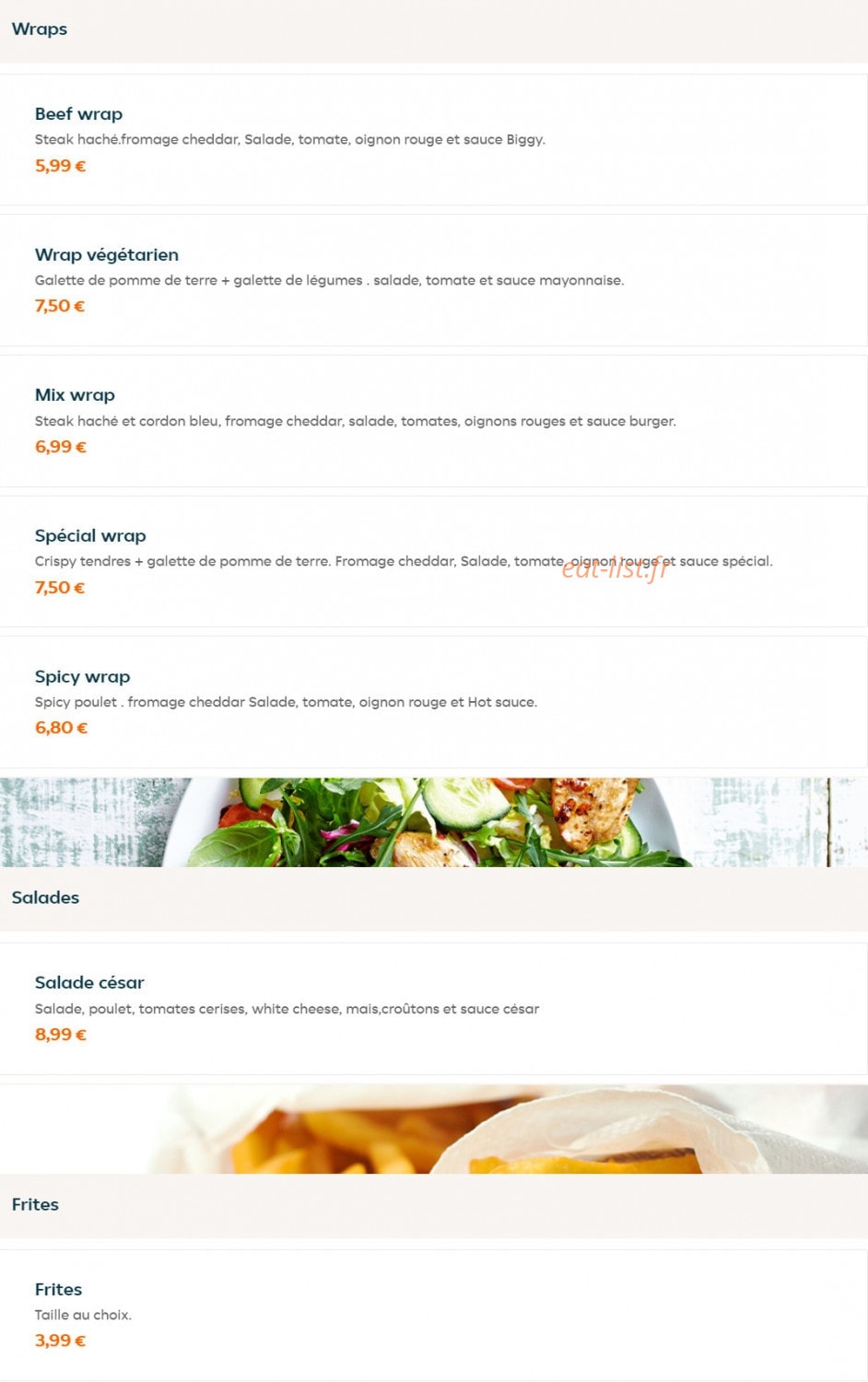 Burger 45 Street — carte page 6