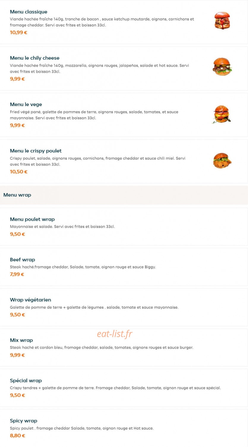 Burger 45 Street — carte page 2