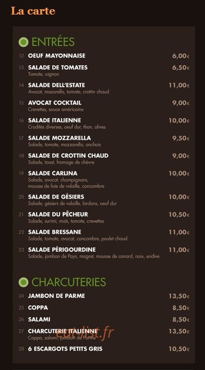 Carlina — carte page 2